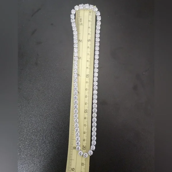 Watch Video / Sterling Silver 925 Iced Out Tennis Necklace - Picture 8 of 9